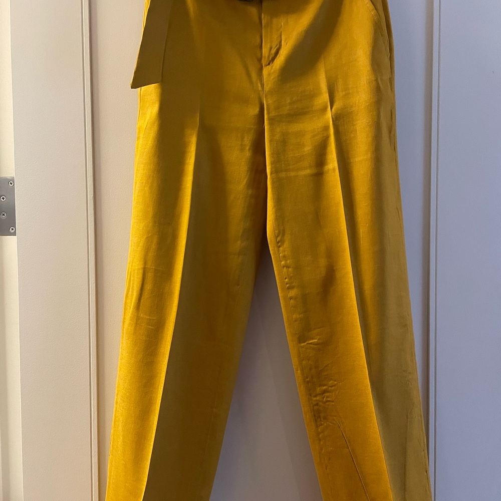 BANANA REPUBLIC - GOLDEN LINEN TROUSERS, size 8Long